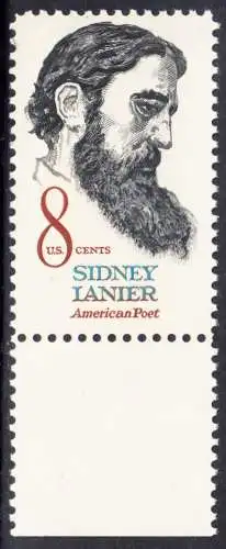 USA Michel 1058 / Scott 1446 postfrisch EINZELMARKE RAND unten - Sidney Lanier, Schriftsteller, Musiker und Kritiker