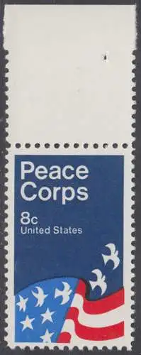 USA Michel 1059 / Scott 1447 postfrisch EINZELMARKE RAND oben (Gumm.beeintr.) - Friedenskorps; Werbeplakat