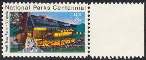 USA Michel 1068 / Scott 1452 postfrisch EINZELMARKE RAND rechts (a2) - 100 Jahre Nationalparks: Wolf Trap Farm, VA; Theater im Wolf-Trap-Farm-Nationalpark, Virginia