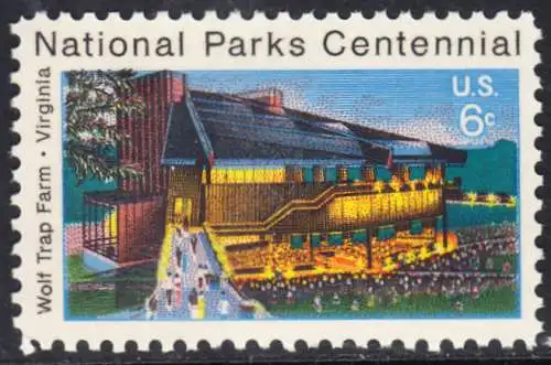 USA Michel 1068 / Scott 1452 postfrisch EINZELMARKE (a2) - 100 Jahre Nationalparks: Wolf Trap Farm, VA; Theater im Wolf-Trap-Farm-Nationalpark, Virginia