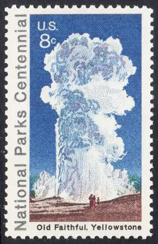 USA Michel 1060 / Scott 1453 postfrisch EINZELMARKE RAND (a1) - 100 Jahre Nationalparks: Yellowstone-Nationalpark; Old-Faithful-Geysir
