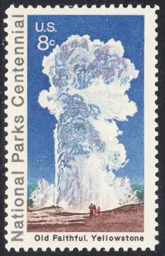 USA Michel 1060 / Scott 1453 postfrisch EINZELMARKE RAND (a2) - 100 Jahre Nationalparks: Yellowstone-Nationalpark; Old-Faithful-Geysir