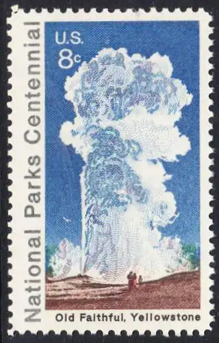 USA Michel 1060 / Scott 1453 postfrisch EINZELMARKE RAND (a3) - 100 Jahre Nationalparks: Yellowstone-Nationalpark; Old-Faithful-Geysir