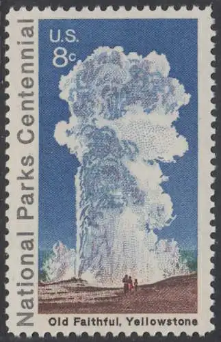 USA Michel 1060 / Scott 1453 postfrisch EINZELMARKE (Gumm.beeintr./a1) - 100 Jahre Nationalparks: Yellowstone-Nationalpark; Old-Faithful-Geysir