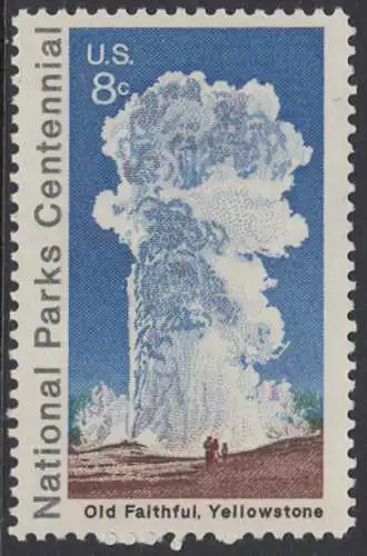 USA Michel 1060 / Scott 1453 postfrisch EINZELMARKE (Gumm.beeintr./a2) - 100 Jahre Nationalparks: Yellowstone-Nationalpark; Old-Faithful-Geysir