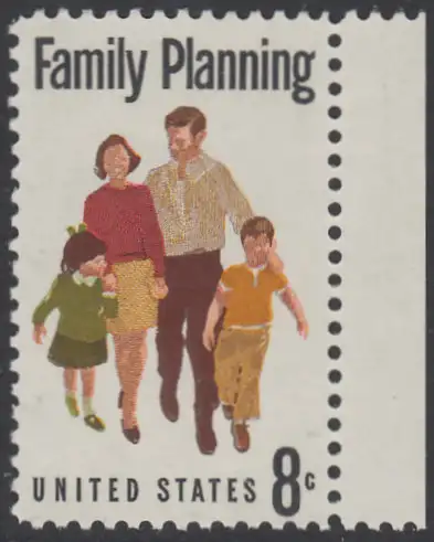 USA Michel 1061 / Scott 1455 postfrisch EINZELMARKE RAND rechts (a2) - Familienplanung