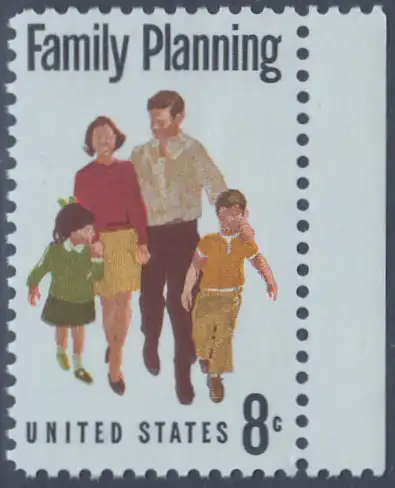 USA Michel 1061 / Scott 1455 postfrisch EINZELMARKE RAND rechts (a3) - Familienplanung