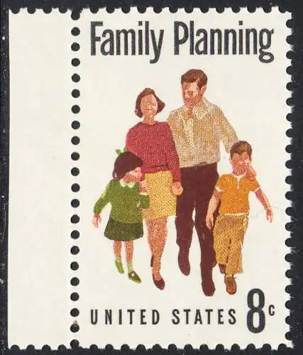USA Michel 1061 / Scott 1455 postfrisch EINZELMARKE RAND links - Familienplanung