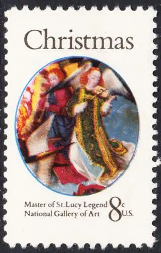 USA Michel 1088 / Scott 1471 postfrisch EINZELMARKE (a1/Gumm.beeintr.) - Engel; Detail aus dem Gemälde „Maria, Himmelskönigin“ des Meisters der St.-Luzie-Legende (15. Jh.)