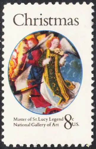 USA Michel 1088 / Scott 1471 postfrisch EINZELMARKE (a2/Gumm.beeintr.) - Engel; Detail aus dem Gemälde „Maria, Himmelskönigin“ des Meisters der St.-Luzie-Legende (15. Jh.)