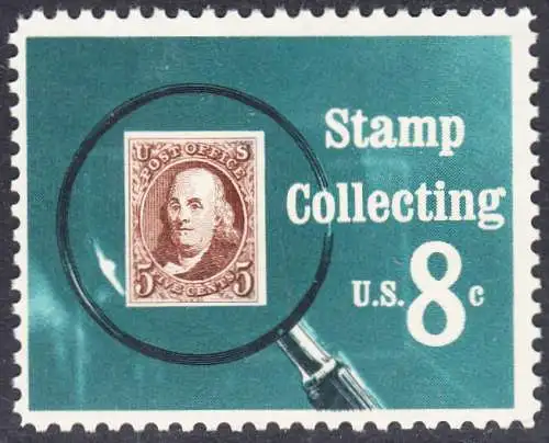 USA Michel 1090 / Scott 1474 postfrisch EINZELMARKE (a2) - Briefmarkensammeln; USA MiNr. 1 unter der Lupe
