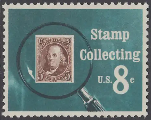 USA Michel 1090 / Scott 1474 postfrisch EINZELMARKE (a2 / Gumm.beeintr.) - Briefmarkensammeln; USA MiNr. 1 unter der Lupe