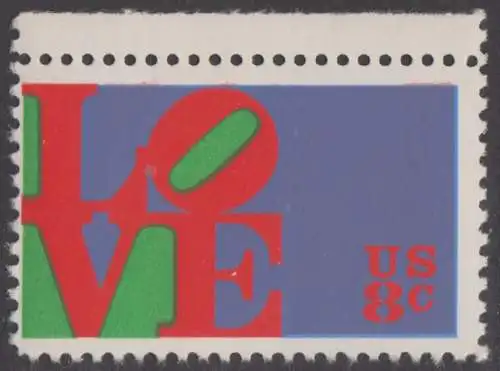 USA Michel 1091 / Scott 1475 postfrisch EINZELMARKE RAND oben - Grußmarke \\\"LOVE\\\"