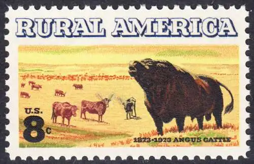 USA Michel 1122 / Scott 1504 postfrisch EINZELMARKE (a1) - Ländliches Amerika: Schottisches Angus- und Langhornvieh