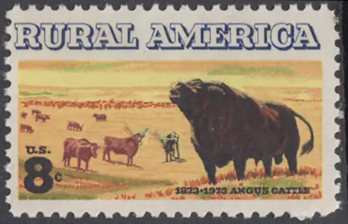 USA Michel 1122 / Scott 1504 postfrisch EINZELMARKE (Gumm.beeintr.) - Ländliches Amerika: Schottisches Angus- und Langhornvieh