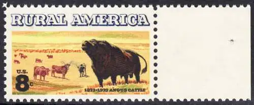 USA Michel 1122 / Scott 1504 postfrisch EINZELMARKE RAND rechts (a1) - Ländliches Amerika: Schottisches Angus- und Langhornvieh