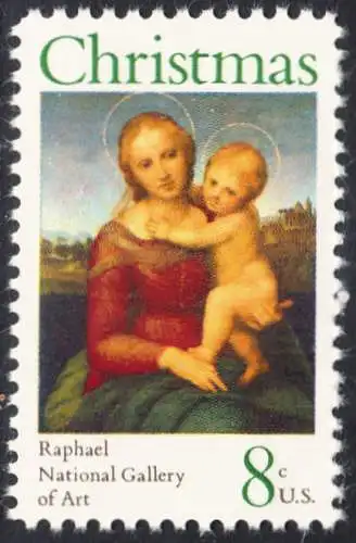 USA Michel 1123 / Scott 1507 postfrisch EINZELMARKE (a3) - Weihnachten; Kleine Cowper-Madonna