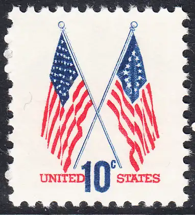 USA Michel 1126 / Scott 1509 postfrisch EINZELMARKE (a1) - US-Flaggen mit 50 und 13 Sternen