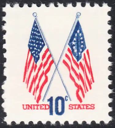 USA Michel 1126 / Scott 1509 postfrisch EINZELMARKE (a2) - US-Flaggen mit 50 und 13 Sternen