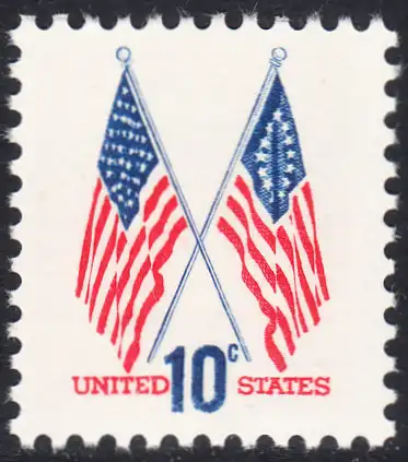 USA Michel 1126 / Scott 1509 postfrisch EINZELMARKE (a4) - US-Flaggen mit 50 und 13 Sternen