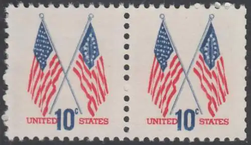 USA Michel 1126 / Scott 1509 postfrisch horiz.PAAR - US-Flaggen mit 50 und 13 Sternen