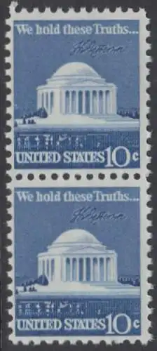 USA Michel 1127 / Scott 1510 postfrisch vert.PAAR (a2) - Jefferson-Denkmal, Washington, DC