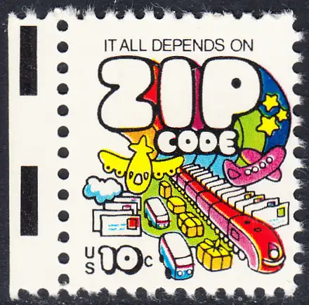 USA Michel 1129 / Scott 1511 postfrisch EINZELMARKE RAND links (a2) - Posttransport