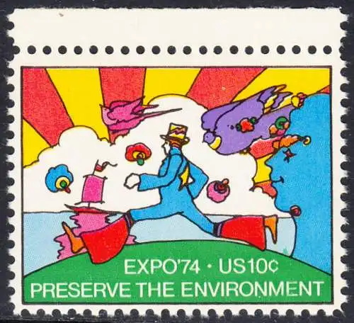 USA Michel 1134 / Scott 1527 postfrisch EINZELMARKE RAND oben (a2)- Sonderausstellung EXPO ’74, Spokane