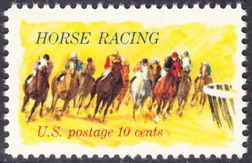 USA Michel 1135 / Scott 1528 postfrisch EINZELMARKE (a3) - Pferderennen „Kentucky Derby“; Derby-Reiter 
