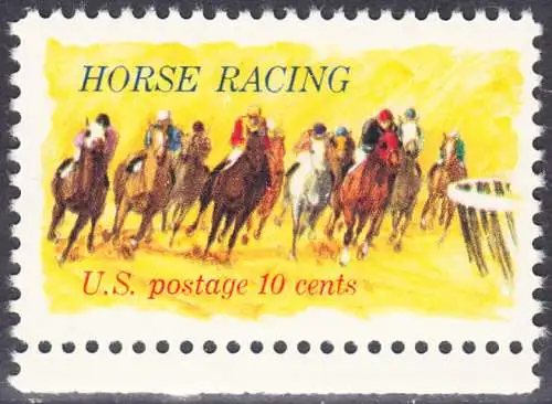 USA Michel 1135 / Scott 1528 postfrisch EINZELMARKE RAND unten (a2) - Pferderennen „Kentucky Derby“; Derby-Reiter 