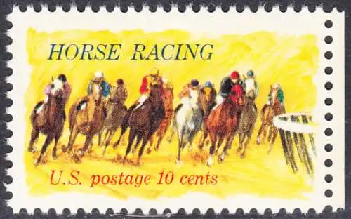 USA Michel 1135 / Scott 1528 postfrisch EINZELMARKE RAND rechts (a1) - Pferderennen „Kentucky Derby“; Derby-Reiter 
