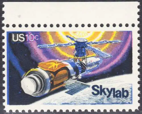 USA Michel 1136 / Scott 1529 postfrisch EINZELMARKE ECKRAND oben rechts - Raumfahrtunternehmen Skylab