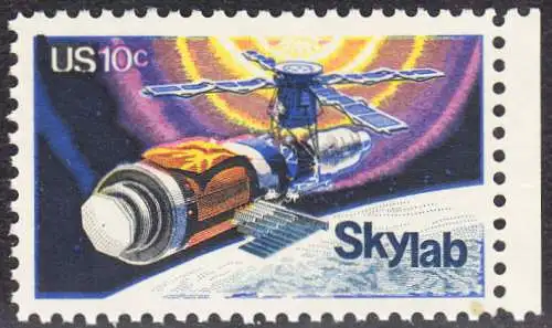USA Michel 1136 / Scott 1529 postfrisch EINZELMARKE RAND rechts (a2) - Raumfahrtunternehmen Skylab