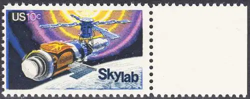USA Michel 1136 / Scott 1529 postfrisch EINZELMARKE RAND rechts (a3) - Raumfahrtunternehmen Skylab