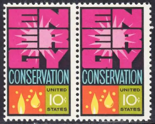 USA Michel 1156 / Scott 1547 postfrisch horiz.PAAR (a2) - Weltenergiekonferenz