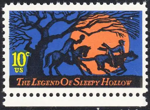 USA Michel 1158 / Scott 1548 postfrisch EINZELMARKE RAND unten - Amerikanische Folklore: Legend of Sleepy Hollow 