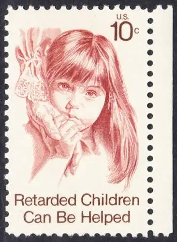 USA Michel 1159 / Scott 1549 postfrisch EINZELMARKE RAND rechts (a2) - Hilfe für behinderte Kinder