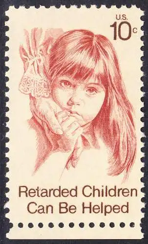 USA Michel 1159 / Scott 1549 postfrisch EINZELMARKE RAND unten (a2) - Hilfe für behinderte Kinder