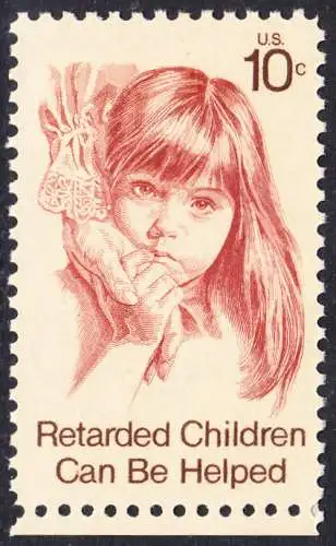 USA Michel 1159 / Scott 1549 postfrisch EINZELMARKE RAND unten (a3) - Hilfe für behinderte Kinder