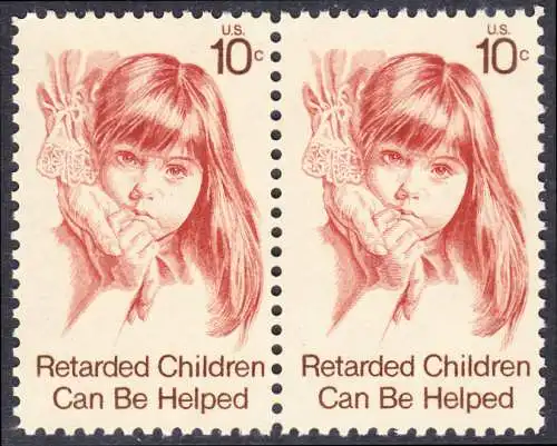 USA Michel 1159 / Scott 1549 postfrisch horiz.PAAR - Hilfe für behinderte Kinder