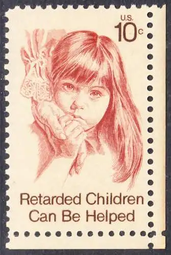 USA Michel 1159 / Scott 1549 postfrisch EINZELMARKE ECKRAND unten rechts - Hilfe für behinderte Kinder