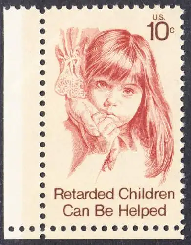 USA Michel 1159 / Scott 1549 postfrisch EINZELMARKE ECKRAND unten links - Hilfe für behinderte Kinder