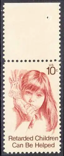 USA Michel 1159 / Scott 1549 postfrisch EINZELMARKERAND oben  (a1) - Hilfe für behinderte Kinder