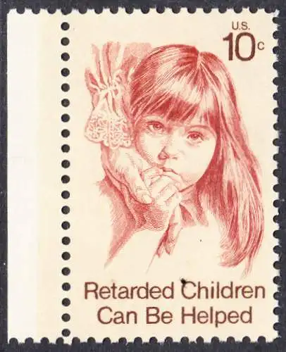 USA Michel 1159 / Scott 1549 postfrisch EINZELMARKE RAND links - Hilfe für behinderte Kinder