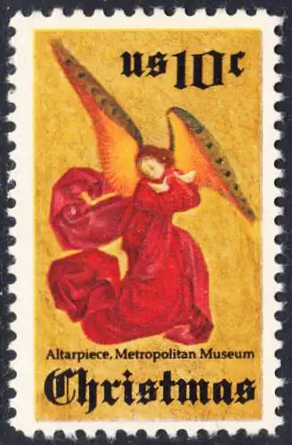 USA Michel 1160 / Scott 1550 postfrisch EINZELMARKE (a2) - Weihnachten; Engel, Altarbild eines unbekannten französischen Meisters