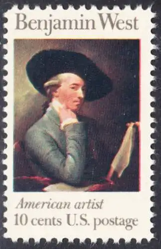 USA Michel 1163 / Scott 1553 postfrisch EINZELMARKE (a2) - Amerikanische Künstler: Benjamin West, Maler