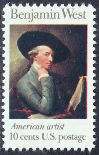 USA Michel 1163 / Scott 1553 postfrisch EINZELMARKE (a3) - Amerikanische Künstler: Benjamin West, Maler