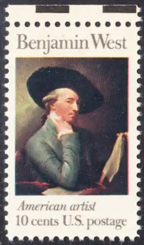 USA Michel 1163 / Scott 1553 postfrisch EINZELMARKE RAND oben (a2) - Amerikanische Künstler: Benjamin West, Maler