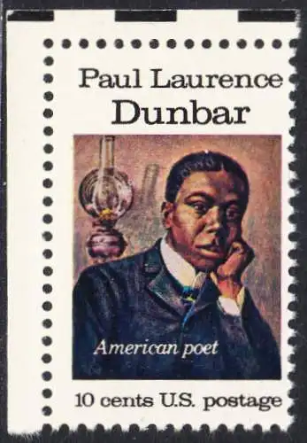 USA Michel 1172 / Scott 1554 postfrisch EINZELMARKE ECKRAND oben links - Amerikanische Künstler: Paul Laurence Dunbar, Dichter