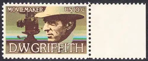 USA Michel 1173 / Scott 1555 postfrisch EINZELMRKE RAND rechts (a2) - Amerikanische Künstler: David Wark Griffith, Filmregissuer und -produzent